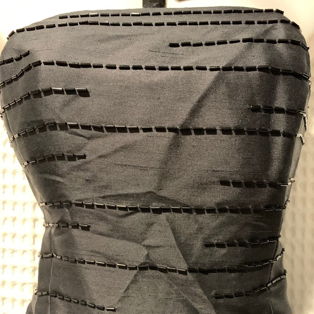 NEW Ann Taylor Ladies Silk Black & Sequin Bustier - Picture 2 of 6